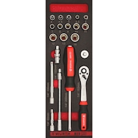 Socket wrench 1/4 inch set 2.4.1 20pcs REDSTRIPE