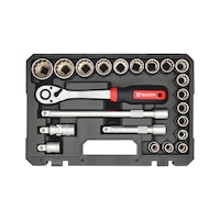 ประแจลูกบ๊อกซ์ 1/2 นิ้วทรงหกเหลี่ยมคู่ (12 เหลี่ยม) คละแบบ 22 ชิ้น