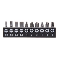 Drive Bits Assortments C 6.3 (1/4) 25mm (SL,PH, PZ) 10 Pc REDSTRIPE