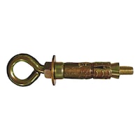 Anclaje ZAMAK bicromatado tornillo argolla