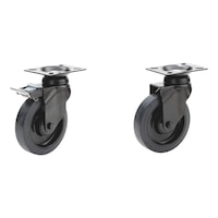 Lenkrollenpaar mit Bremse für Werkstattwagen SUPERIOR 8.8 und 8.8/12.8
