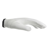 Tricot glove with micro-dots
