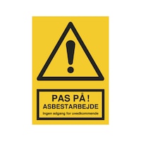 Advarselsskilt Asbestarbejde