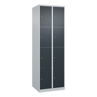 Locker box cabinet, 2 compartments with 8 cases