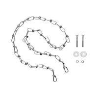 Knotted chain f wooden stand. rung ladder w chain
