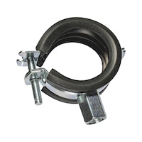 Hinged pipe clamp with nut M8/M10