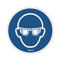 Self-adhesive floor sign - Use eye protection