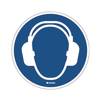 Self-adhesive floor sign - Use hearing protection