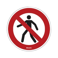 Floor sign - No pedestrians allowed