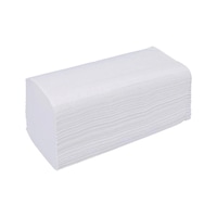 Folded paper towel, V-fold with surface embossing