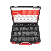 Tapping screws, pan head DIN 7981 / raised countersunk DIN 7983 zinc-plated assortment
