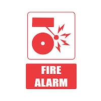 Fire alarm button, info plate