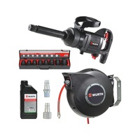 Conjunto M&aacute;quina pneum&aacute;tica DSS 1", Enrolador de mangueira DSA-S, racords, &oacute;leo e conjunto chaves de caixa impacto 1"