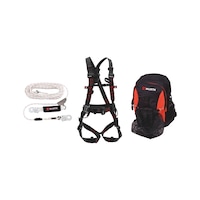 ROOF fall protection set with backpack