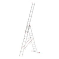 Aluminium combination ladder with rungs