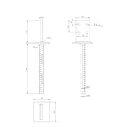 Pilarikenkä I-malli harjateräksellä kuumasinkitty