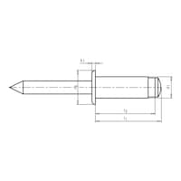 All-purpose rivet, flat head