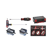 Hole saw with carb. revers. blade and case 8 pcs