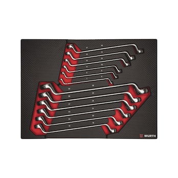 System-Sortiment 8.4.1 Doppelringschlüssel metrisch, tief gekröpft 12-teilig