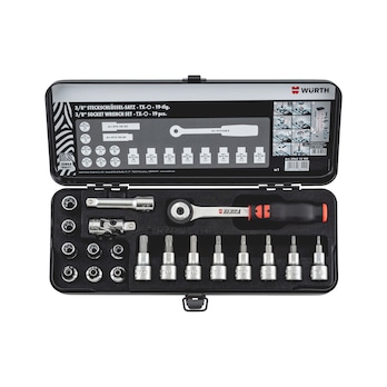 Steckschlüssel 3/8 Zoll 19-teiliges Sortiment