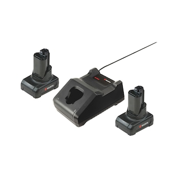 Bateria de iões de lítio de 12&nbsp;V com carregador e 2 baterias