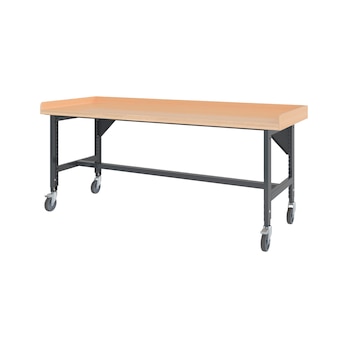 System-Werkbank fahrbar 2000 mm mit 2 höhenverstellbaren Werkbankfüßen 