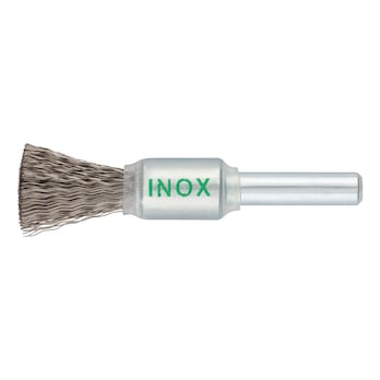 Escova de arame tipo pincel Aço inox, entrançado, com haste