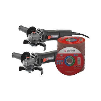 Conjunto Rebarbadora EWS 7-125 Basic e Discos de corte inox Würth Line
