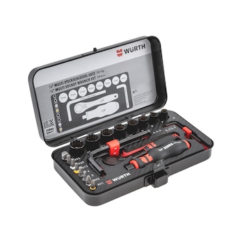 1/4-inch multi-socket wrench set, Black, 24 pcs.