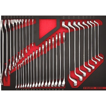 Vegyes csavarkulcs klt, elliptikus, 8.4.1 35 db, REDSTRIPE