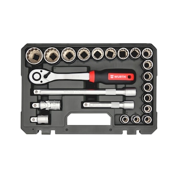 1/2 inch socket wrench bi-hex set 22 pcs REDSTRIPE