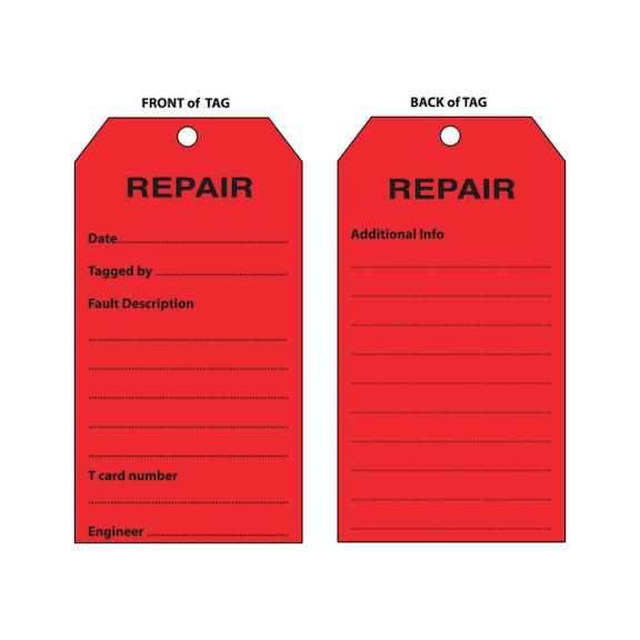 Inspection tag - SERVLBL-TWOSIDED-REPAIRTAGS-BLANK