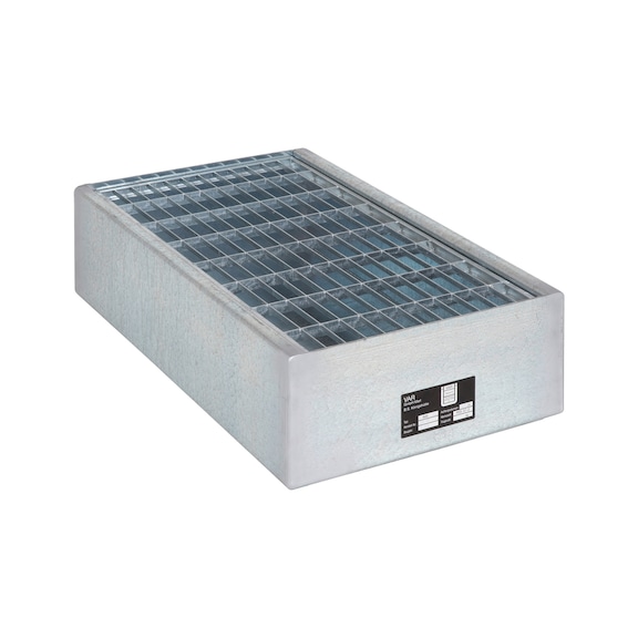 Stahl-Auffangwanne f&uuml;r Gefahrstoffe - AUFFANGWANN-ST-(ZN)-810X470X190MM