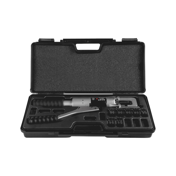 Pinza Pressatrice Per Tubi Multistrato - 4 Matrici U 16-20-25-32 Mm, Testa Girevole 360°, Maniglia Regolabile