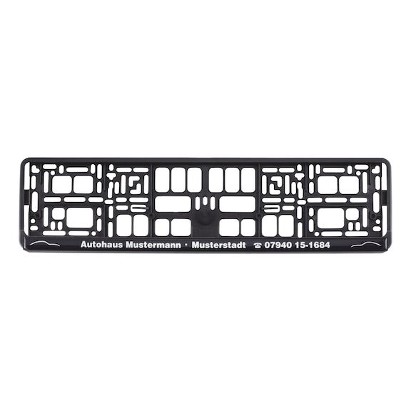 Number plate holder, Basixx completely printed - NPH-COMPL-PLT/STR-DMNG-CHRM-BASIXX-520MM