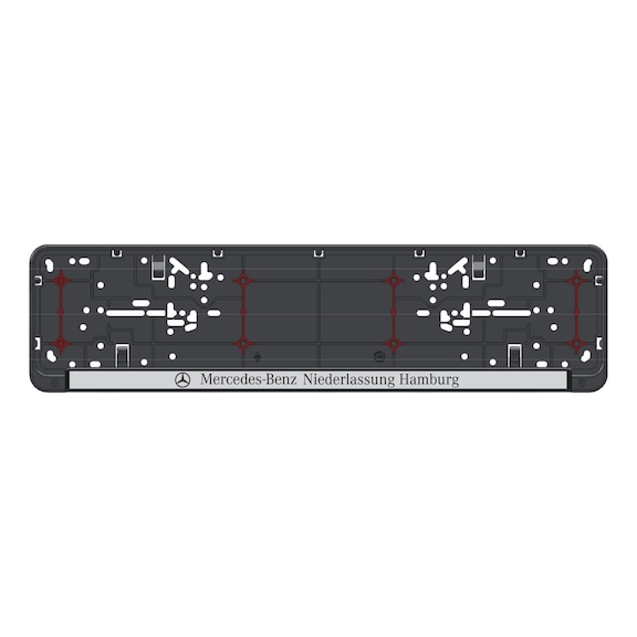 Complete printed Twin-Fixx number plate holder - NPH-COMPL-PLT/STR-SILV-NEG-TWINFIXX-520