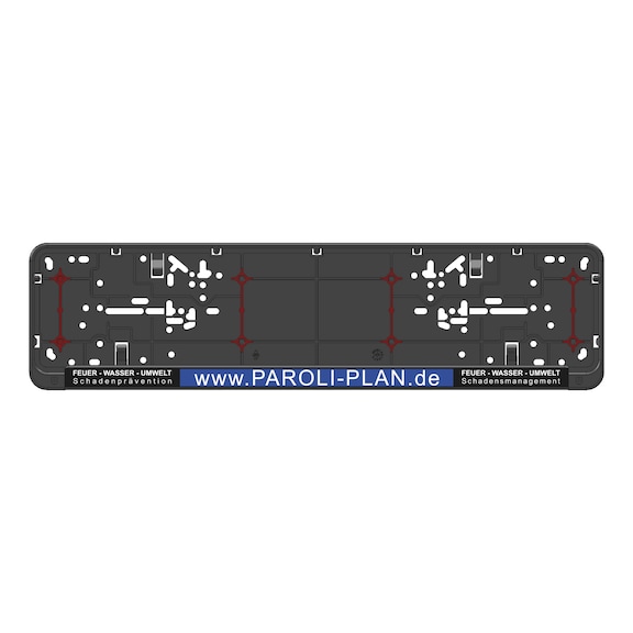Complete printed Twin-Fixx number plate holder - NPH-COMPL-PLT/STR-2COL-TWINFIXX-520MM