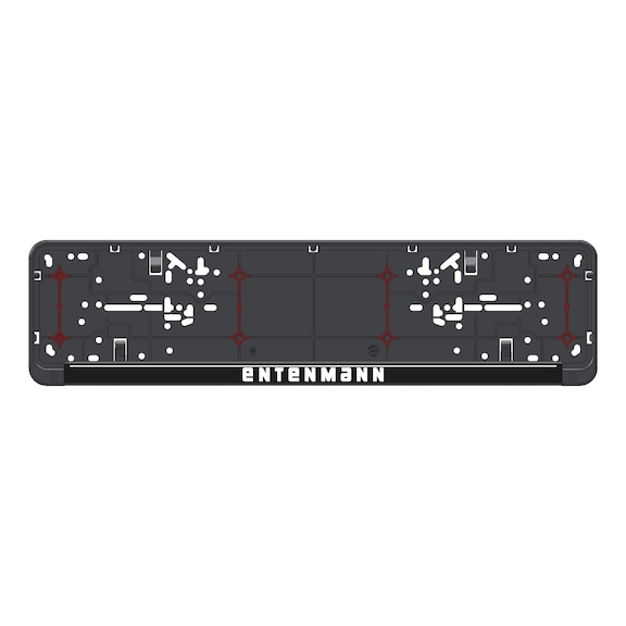 Kennzeichenbefestigung Twin-Fixx komplett bedruckt mit 4 roten Gummieinlagen - KSB-KOMPL-PL/LST-WEISS-ERH-TWINFIXX-520