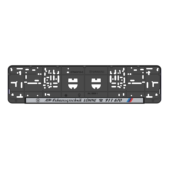 Complete printed Circo number plate holder - NPH-COMPL-PLT/STR-4COL-CIRCO-520MM