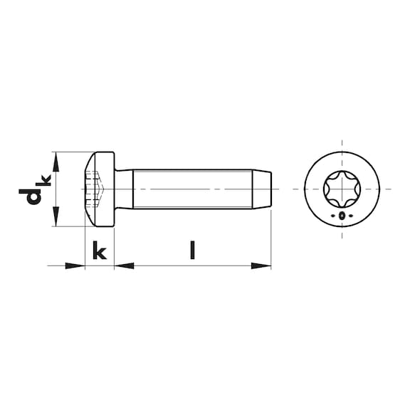 Thread-rolling screw - SCR-PANHD-DIN7500-PE-TX30-(A2K)-M6X50