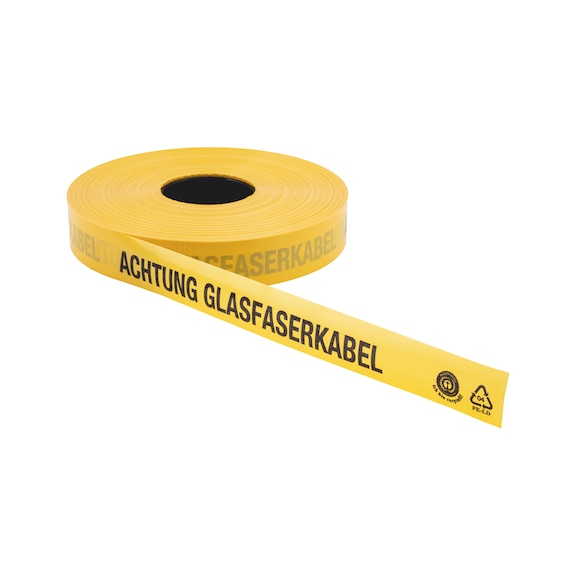 Trassenwarnband für den Einsatz im Erdreich - TRASSWARNBA-GLASFASERKABEL-40MMX250M