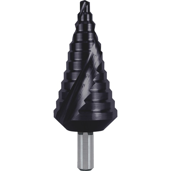 Stepped drill bit, spiral - TWSTSTEPDRILL-RUKO-101053F-HSS-D6-38