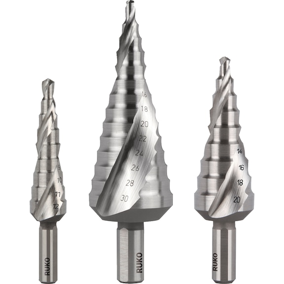 Stepped twist drill HSS plain assort. 3 pcs Ruko