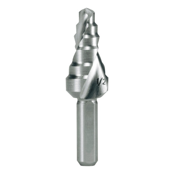Stepped drill bit, spiral - TWSTSTEPDRILL-RUKO-101707-HSS-D3/8-1/2