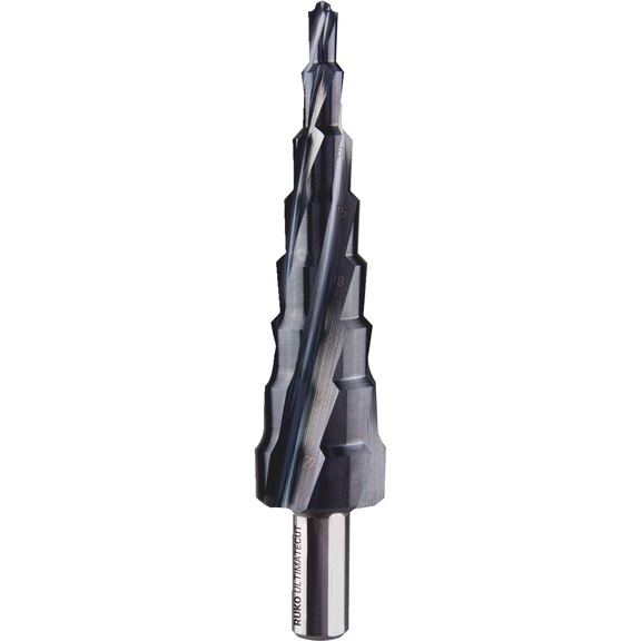 Stepped drill bit, spiral - TWSTSTEPDRILL-RUKO-101084P-HSS-D6-27