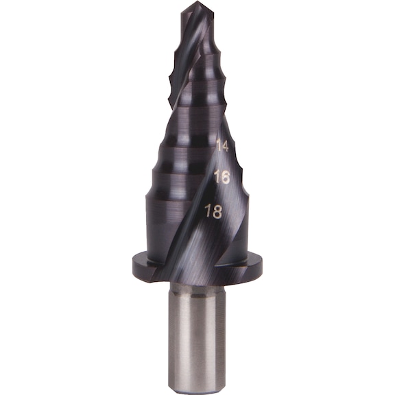 Guard rail stepped drill bit HSS TiAlN Ruko - TWSTSTEPDRILL-RUKO-101068F-1-HSS-D6-18