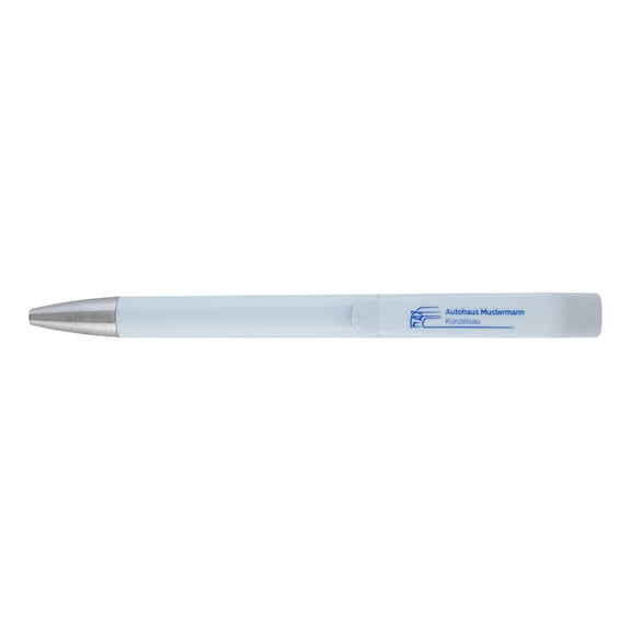 Stylo à bille Capri imprimé - PEN-PRNT-CAPRI-WHITE-BLUE-1COLOUR