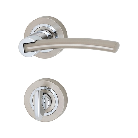 Poign&eacute;e de porte ZD 33, b&eacute;quille double sur rosace - DH-ZD33-ROS-WC-(CR)-POL-(A2-OPTIC)