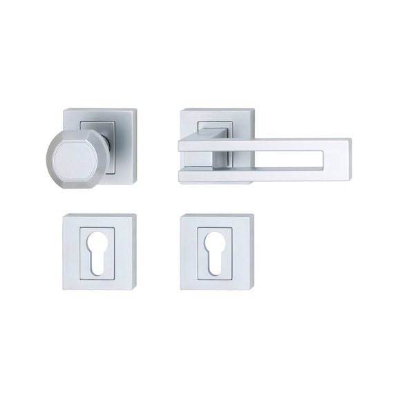 ZD 39 door handle, escutcheon fitting - DH-ZD39-CH-ROS-CK-R-(CR)-MATT