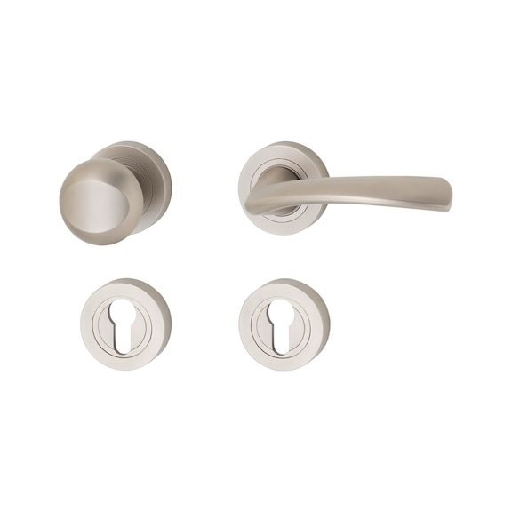 ZD 41 door handle, escutcheon fitting - DH-ZD41-CH-ROS-CK-L-(NI)-MATT